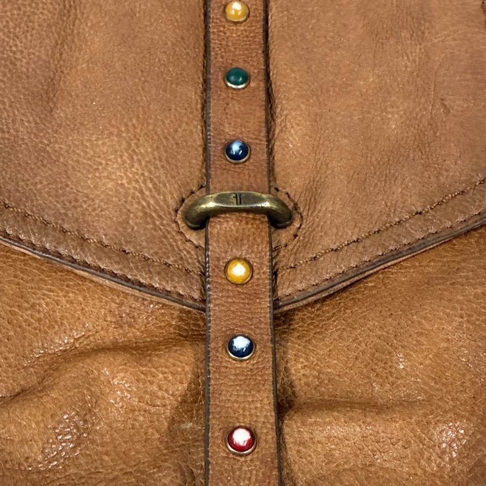 Frye Brown Leather Crossbody Bag with Stud Accents - Picture 2 of 7